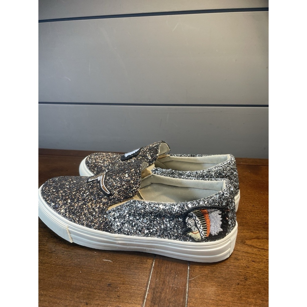 Vintage Havana Shoes Women 7 BRONZE BERTIE Glitter Sneaker Slip On Patches NWOB! - Picture 5 of 12